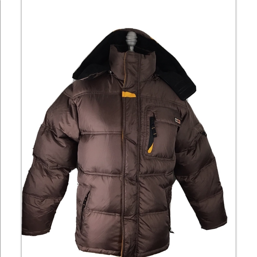 Snozu performance brown winter puffy jacket